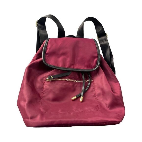 Compact Rucksack Backpack in Magenta Trimmed in Black - Picture 1 of 14